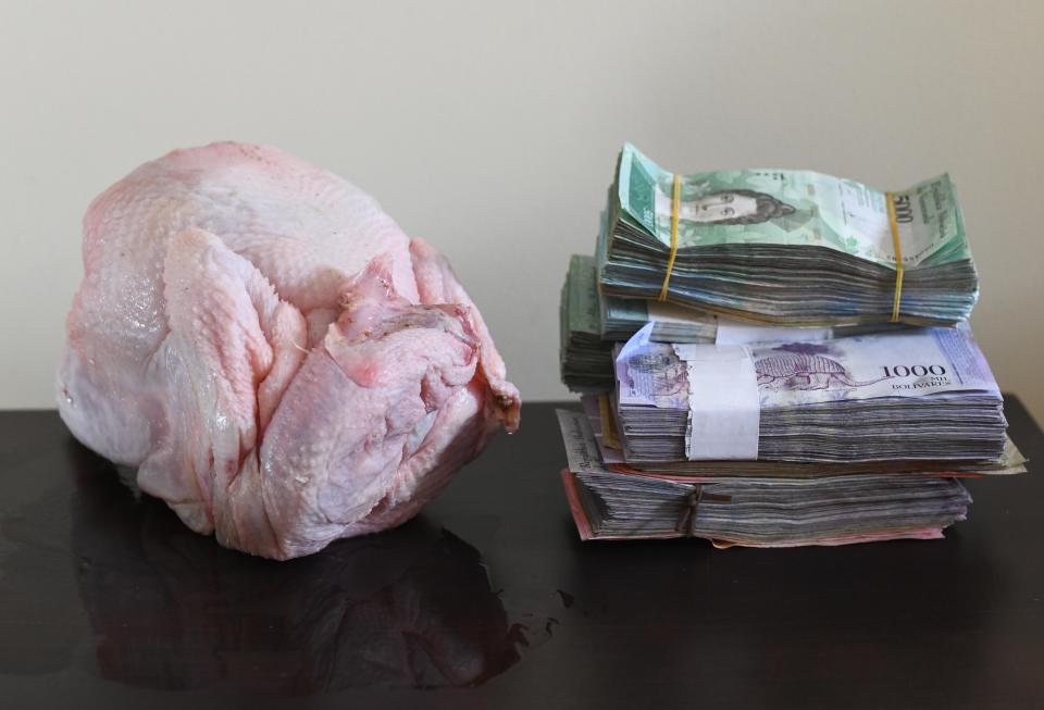  The price of a chicken? 15 million bolivar