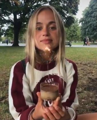 Amelia recently celebrated her birthday with cake in the park