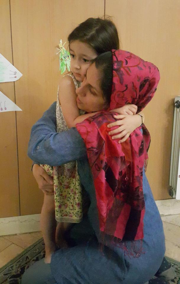  Charity worker Nazanin Zaghari-Ratcliffe is pictured hugging her daughter Gabriella, before being sent back to Evin prison last year