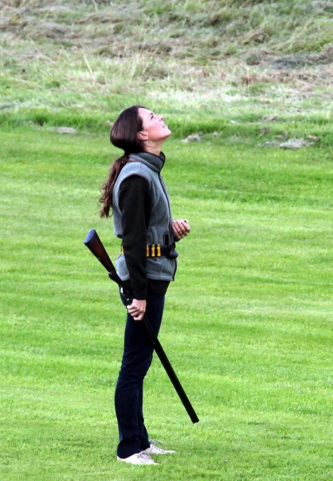  Kate Middleton on a grouse shoot with Prince William in August 2009