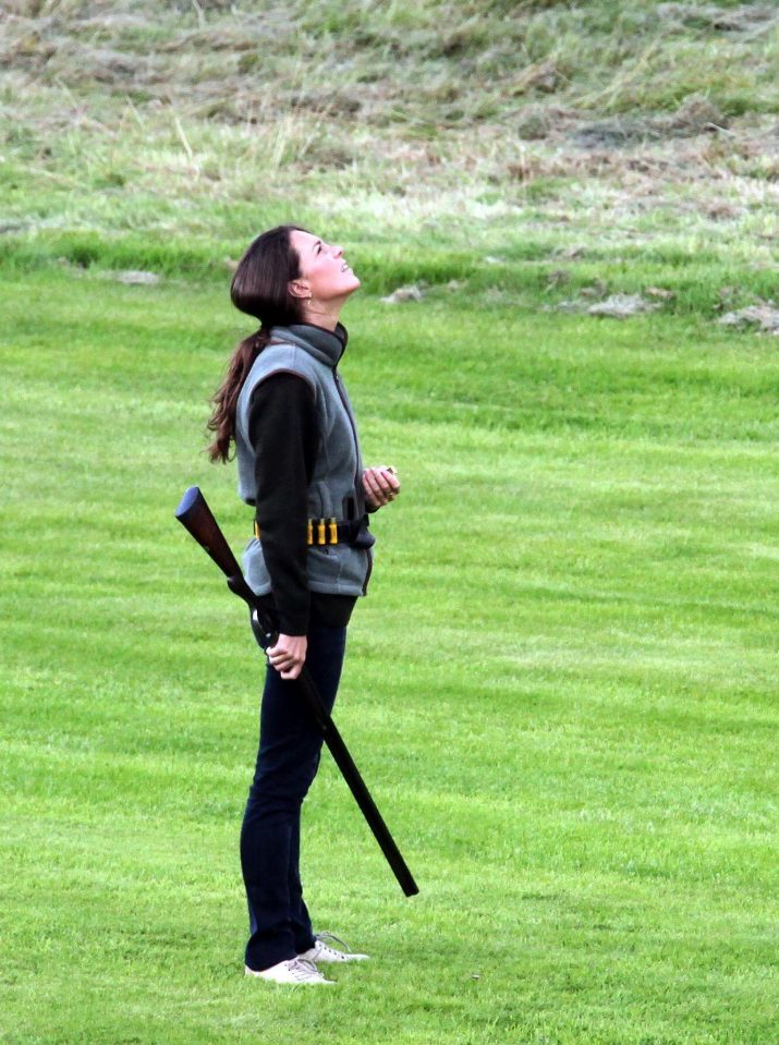  Kate Middleton on a grouse shoot with Prince William in August 2009