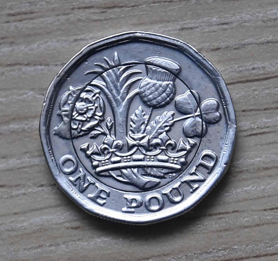  A coin expert noticed the £1 piece was silver instead of gold