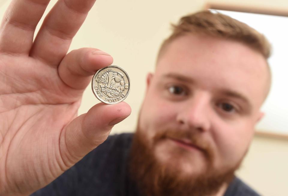  Lucky Aaron Coulson has been handed a £1 coin worth at least £100 in his change at his local pub