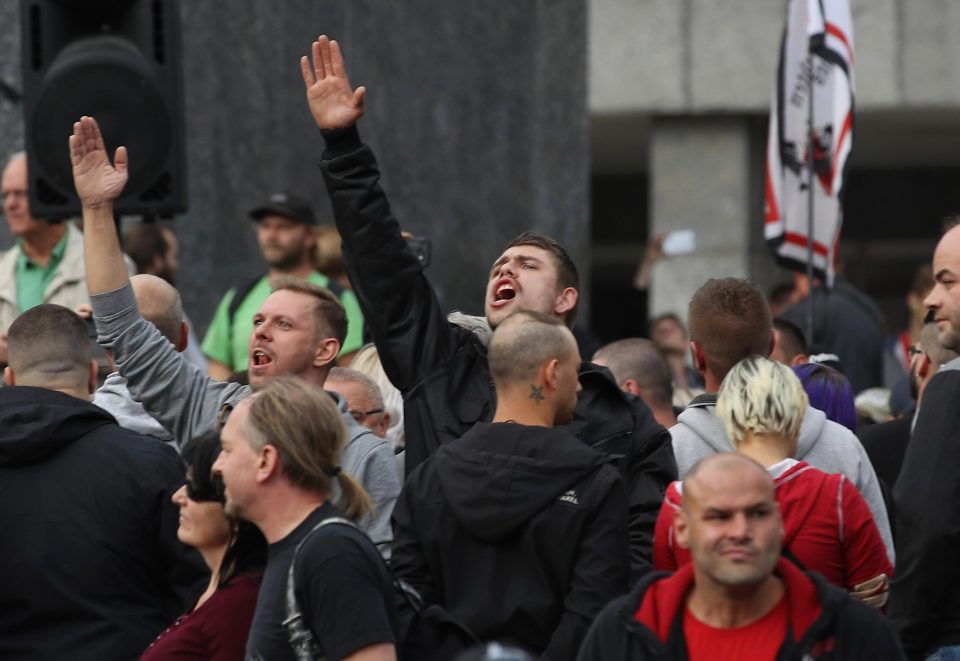  The mob chanted Nazi slogans and made sick salutes