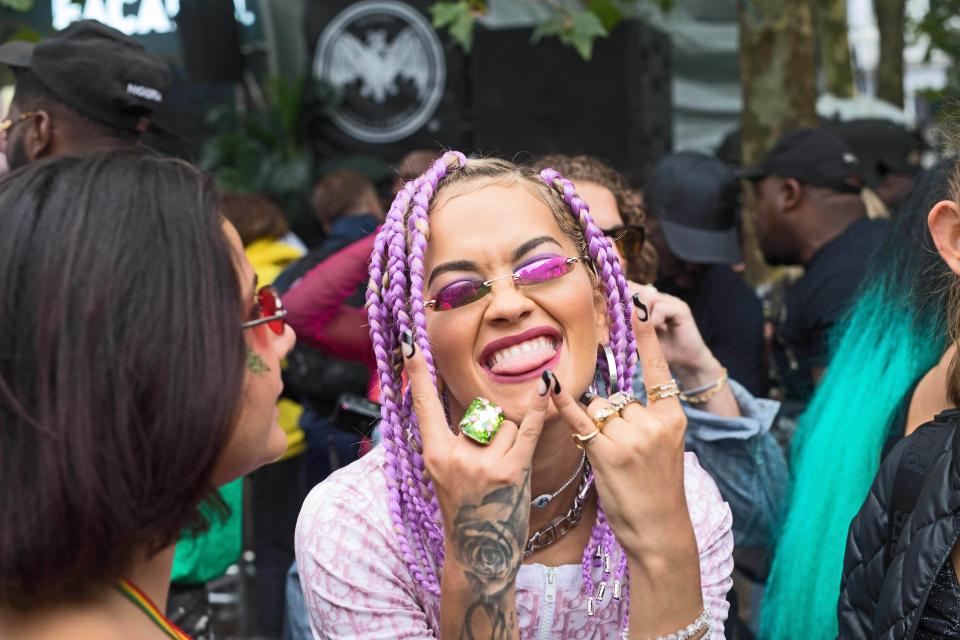  Singer Rita Ora was among the revellers at the carnival on Monday