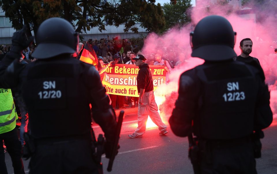  Chemnitz police admitted they had not brought enough officers to deal with the protest