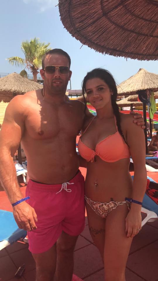  Leah, pictured with her partner Scott Franks, underwent the op after becoming self-conscious about her mum tum