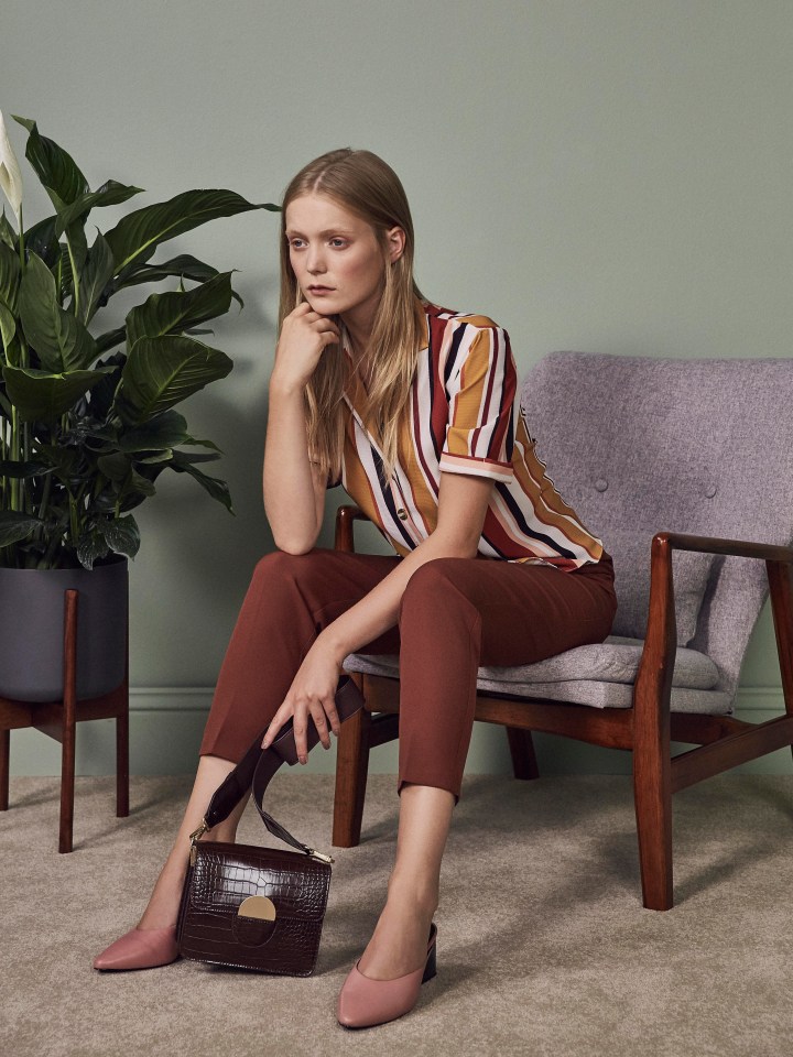 TIP: Retro coloured stripes are in this season. Wear them with tonal accessories