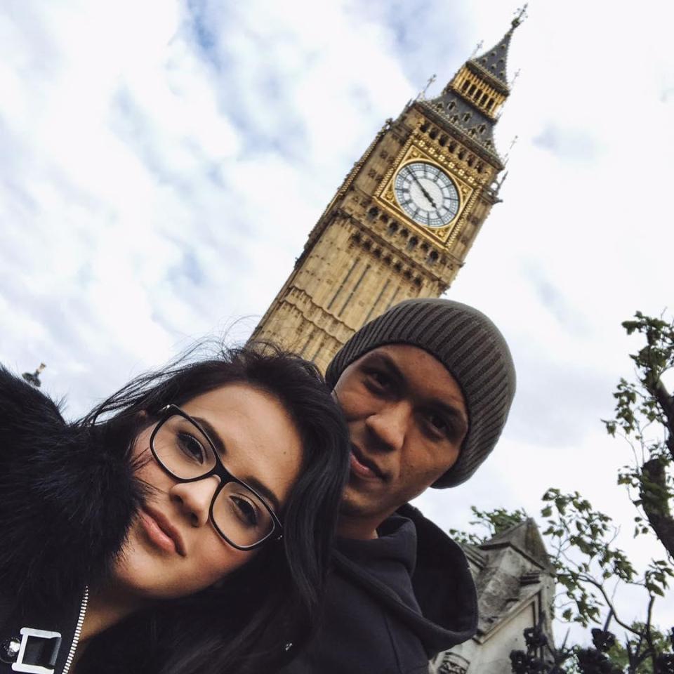 Fabinho and Rebeca have fun in London