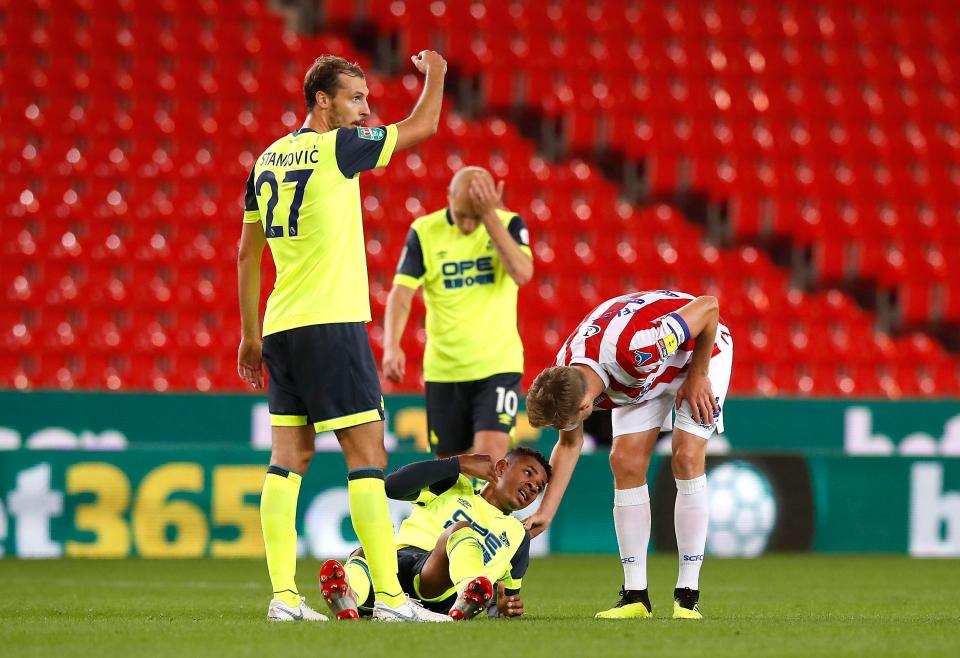  Huddersfield were knocked out of the Carabao Cup after being outclassed by Stoke