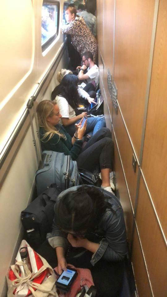  Travel in discomfort... Passengers aboard a London North Eastern Railway