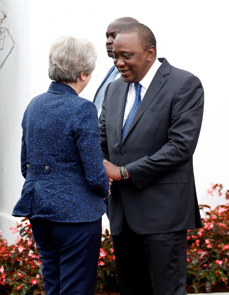  The Prime Minister was greeted in Kenya today by the country's President Uhuru Kenyatta