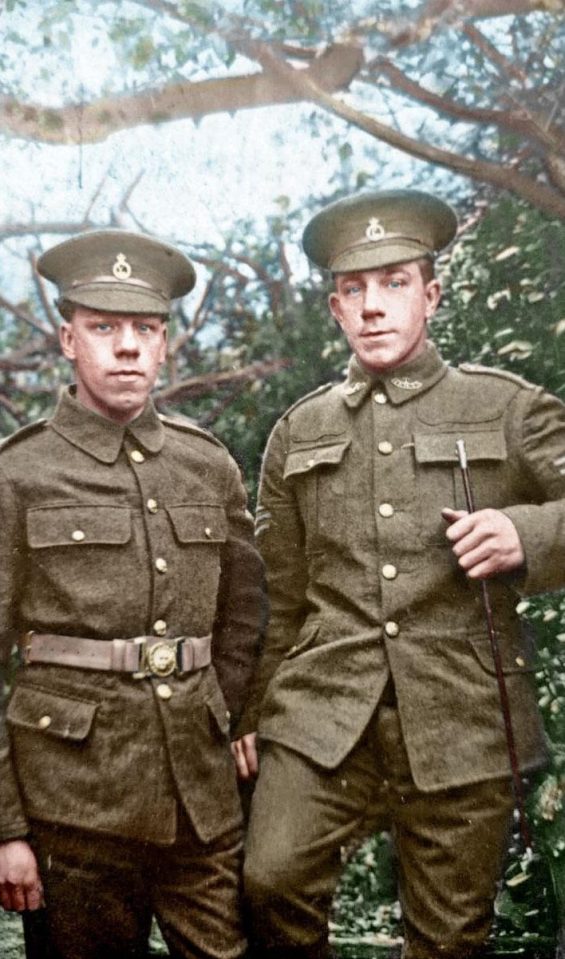  Platoon Sergeant Jack Satterthwaite stood alongside Private Walter Flanders. Both men were killed by 1916