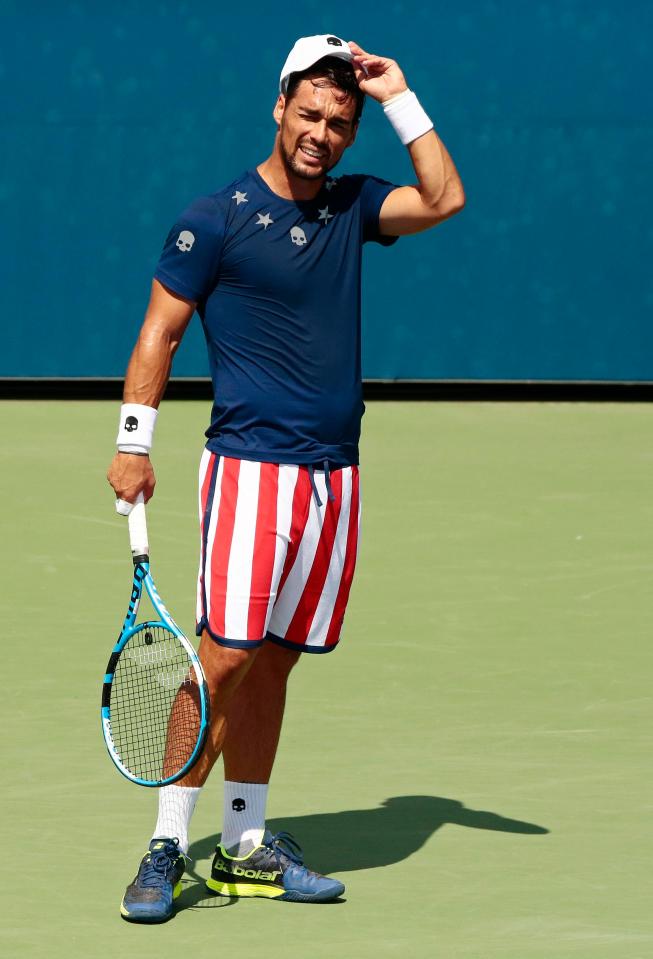  Fabio Fognini's outfit was surprisingly not the most astonishing sight at his first-round doubles match