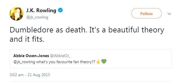  J.K. Rowling confirmed that the link fits and said it is her favourite fan theory