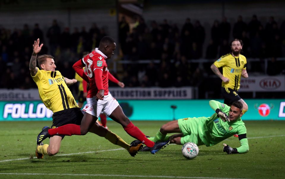 On his Forest debut Appiah found the net against Burton Albion in the Carabao Cup 