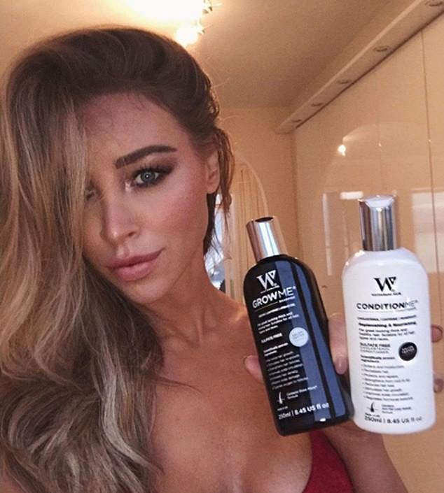  Towie star Lauren Pope has promoted the hair growth shampoo to her 1.2million followers