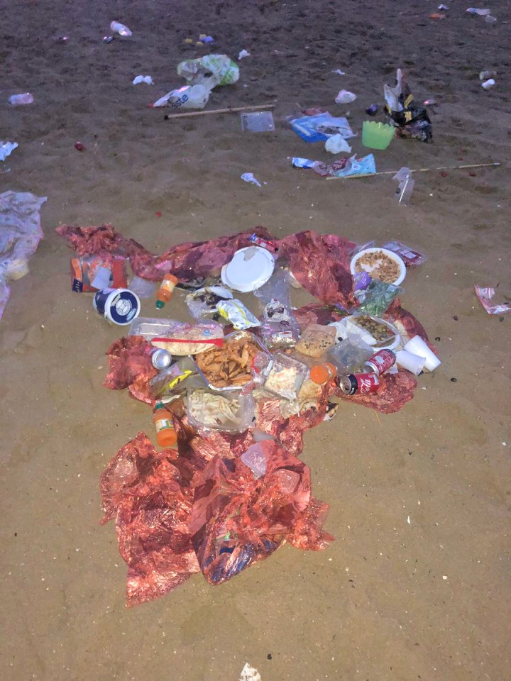 Some of the litter found on Margate beach in July 2019