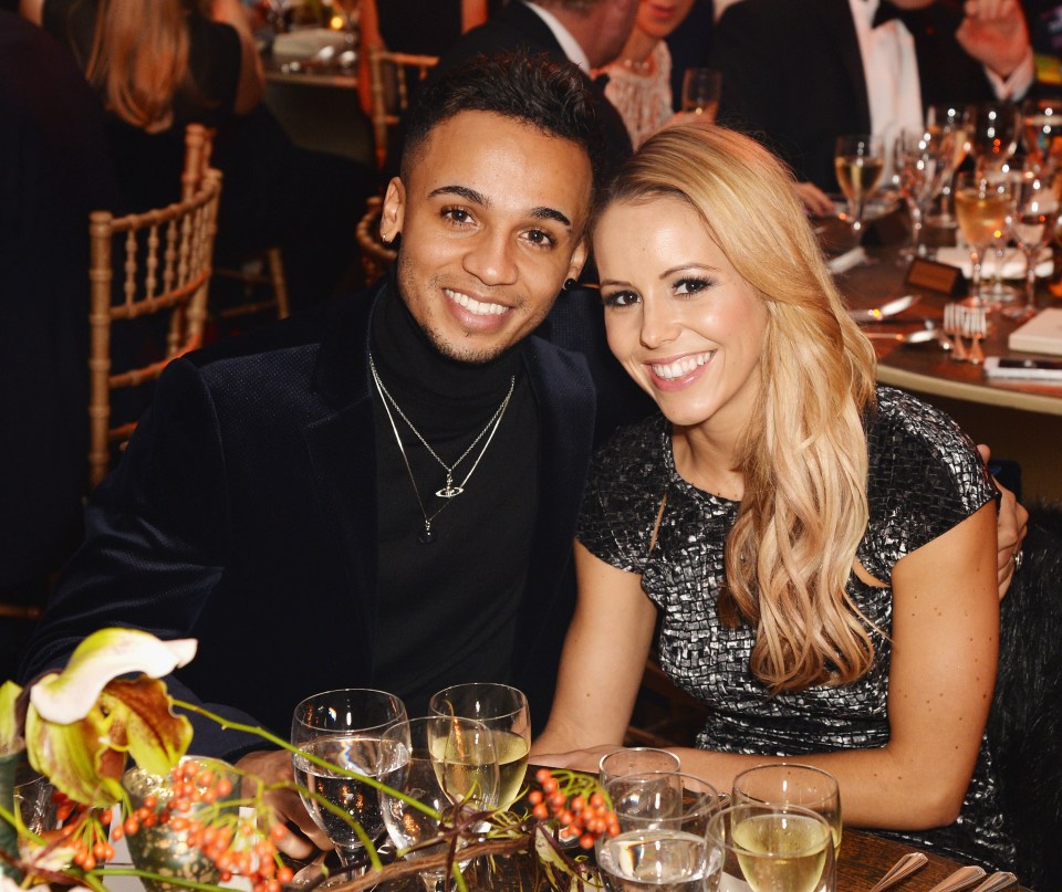  Sarah Richards with her JLS fiance Aston Merrygold