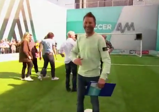  The Soccer AM host laughed before Gazza went back for a hug