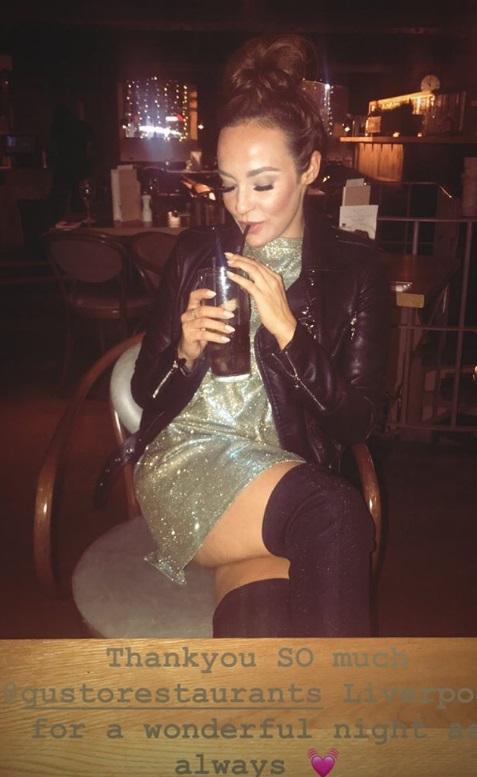 Stephanie Davis looked happy as she enjoyed a date night in Liverpool