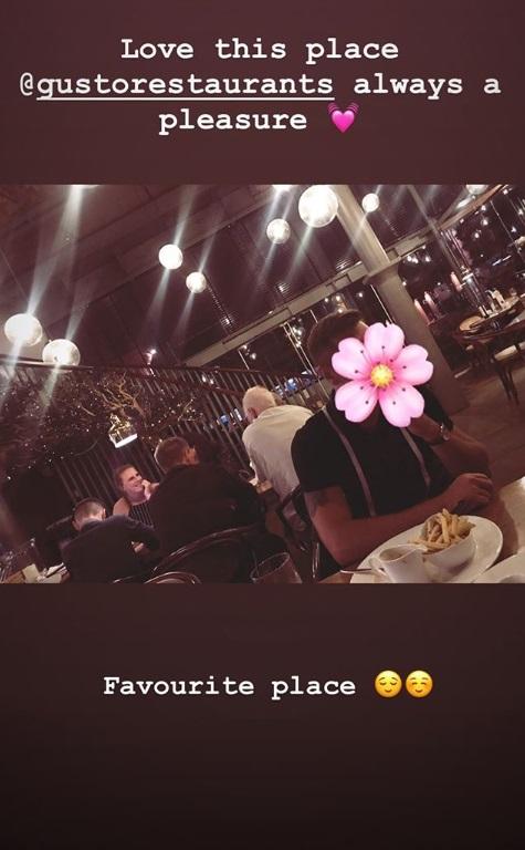 Steph didn’t want to reveal her date’s face so covered him with a flower emoji