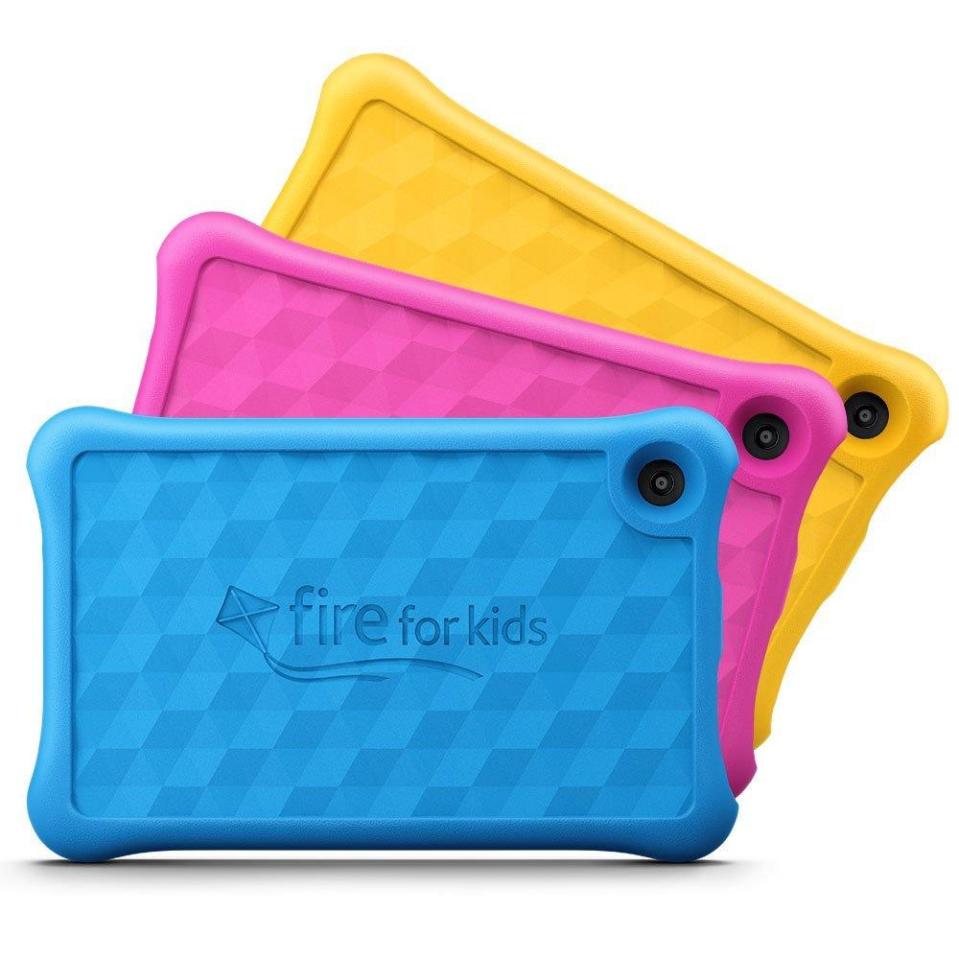  Amazon sells the tablet in a range of bright colours that kids will love