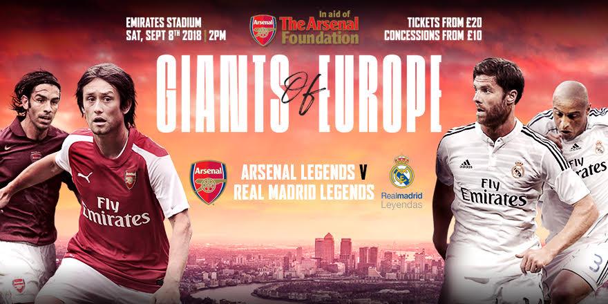 Arsenal Legends vs Real Madrid legends