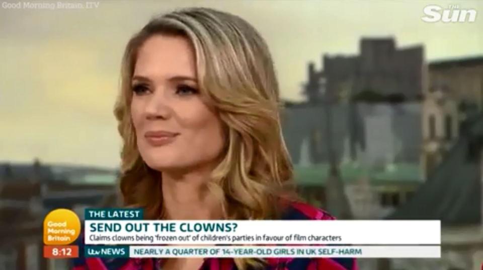  The TV presenter admitted she "doesn't particularly like clowns"