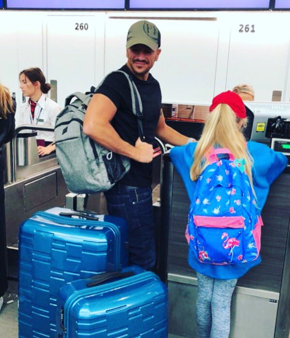 Peter shared a picture of Princess at the airport