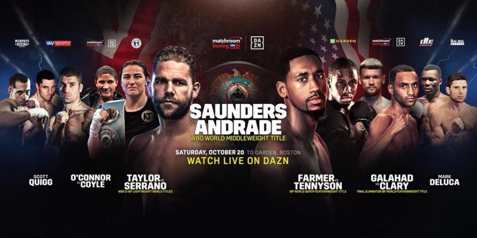 Billy Joe Saunders will defend his WBO middleweight title against Demetrius Andrade