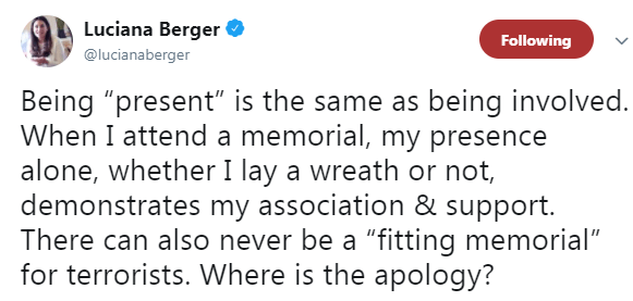  Luciana Berger's fuming tweet about the wreath row