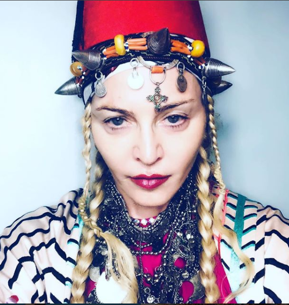  Madonna looked rather serious pre birthday