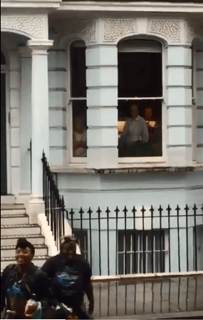  Horrified residents look on as the revellers walk calmly away after the suggestive dance