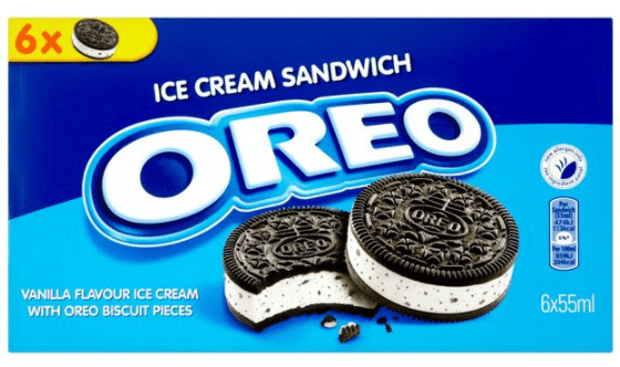  A pack of six vanilla-flavoured Oreo ice-cream sandwiches from the frozen food retailer will cost you £3