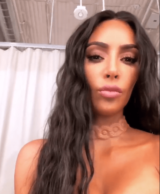  Kim Kardashian uploaded a video of her wearing a bizarre skin-growth necklace