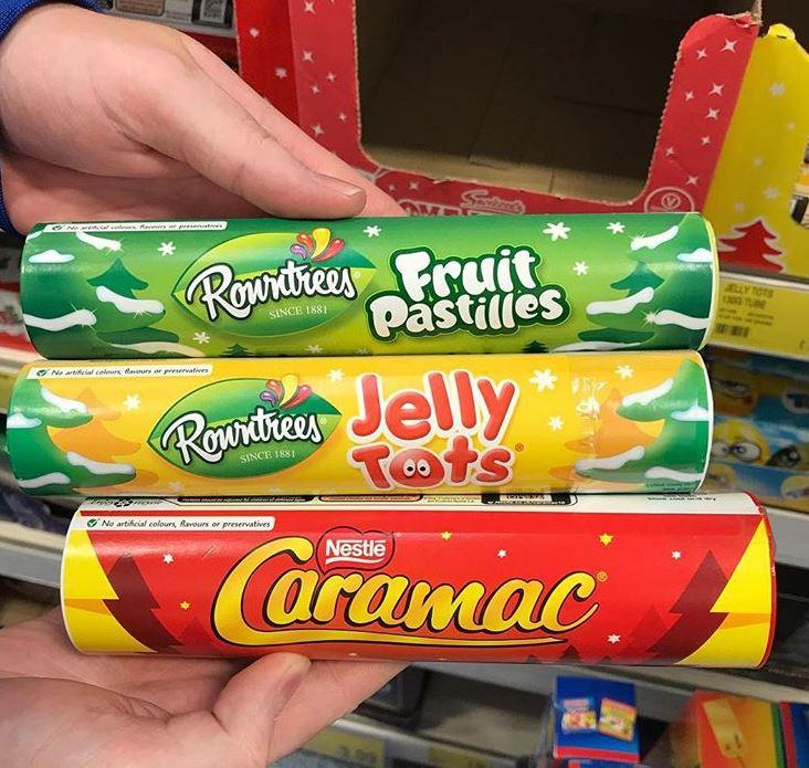  The tubes of sweets are normally used as stocking fillers