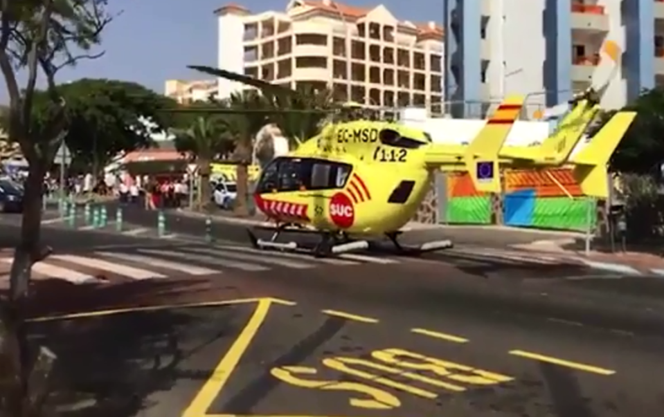  A helicopter attended the scene to rush the boy to hospital