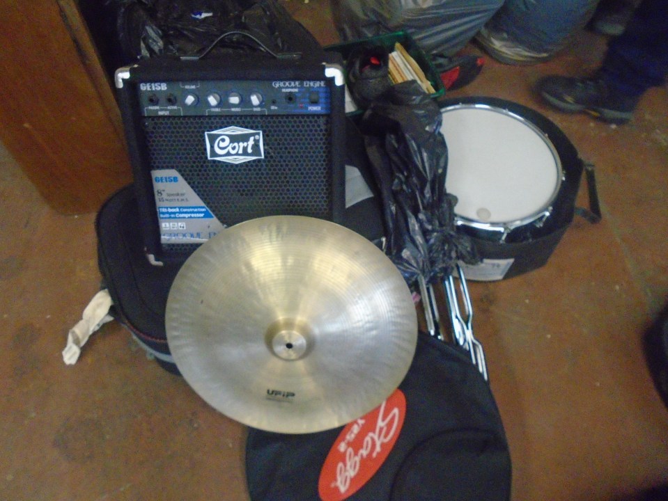 A full drum kit with a Cort ‘Groove Engine GE15B’ amplifier was found in one untaxed car