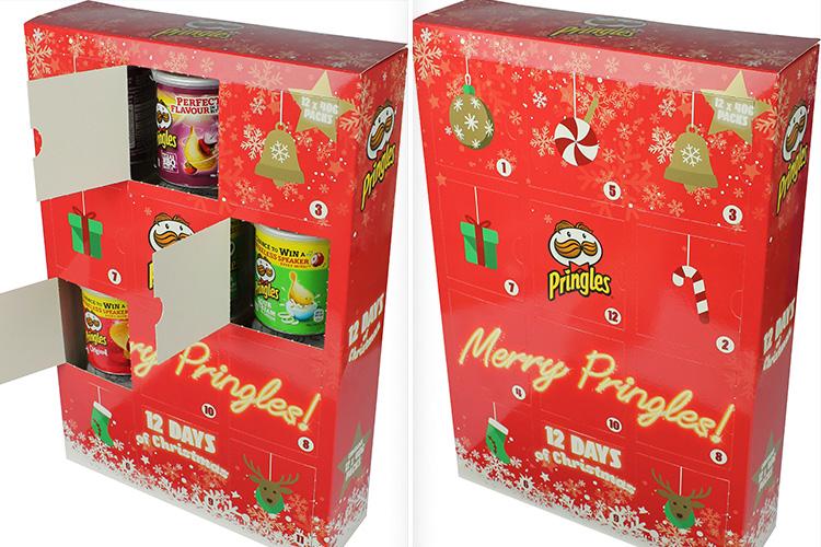  The Pringles advent calendar counts down the 12 days to Christmas, with a 40g tub behind each door