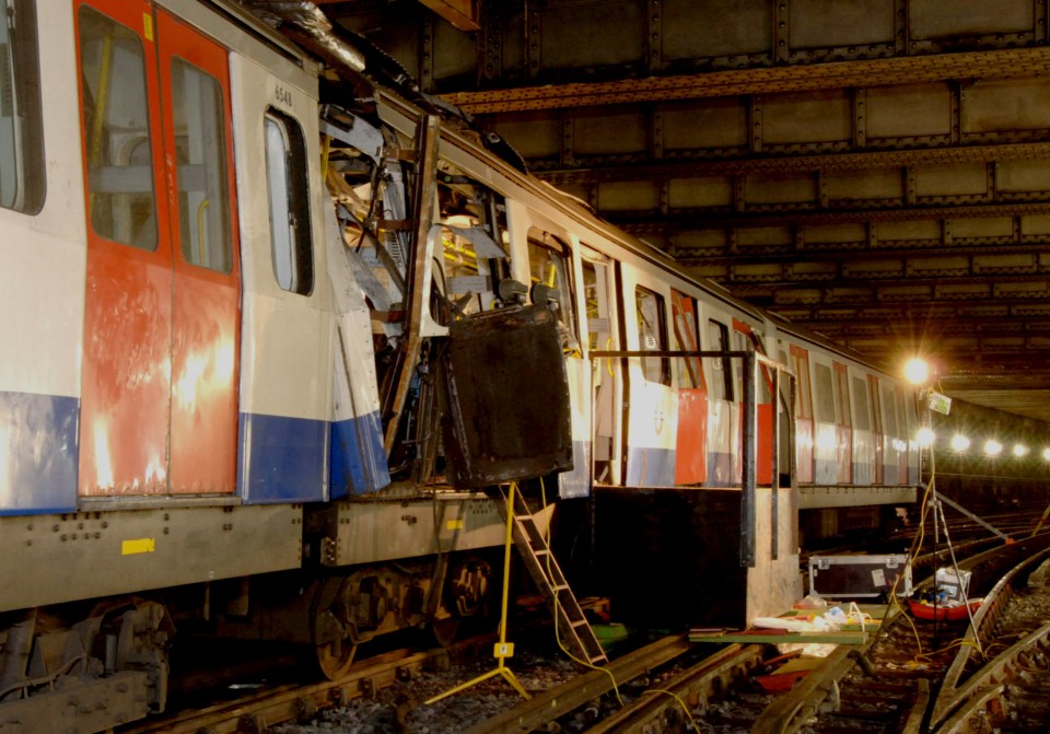 A circle line train was destroyed and seven passengers killed when a suicide bomber detonated an explosive between Liverpool Street and Aldgate