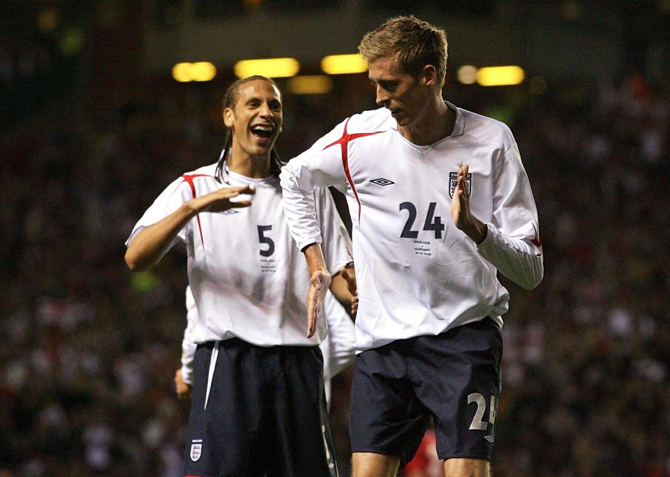  Ferdinand, left, gave Crouch a glimpse of what Ronaldo was like in Manchester