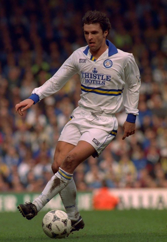 Gary pictured playing for Leeds United in the 94/95 season