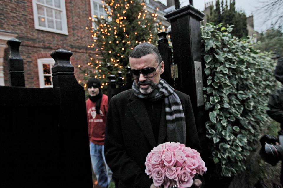  George Michael leaves his house in north London, after recovering from a life-threatening bout OF pneumonia