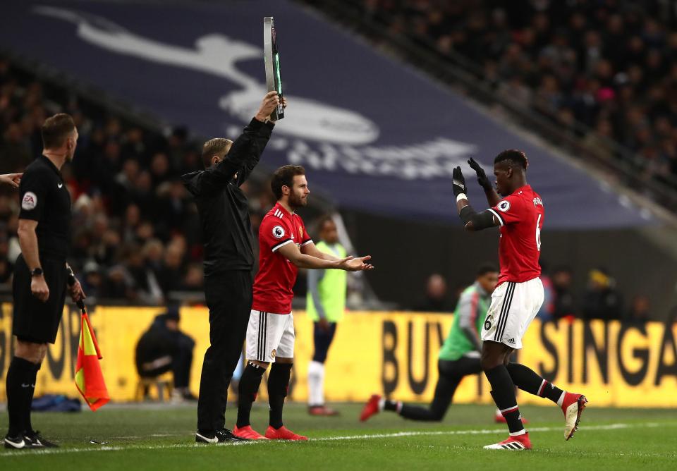  The pair had a public spat in January after Pogba was hauled off against SPurs at Wembley