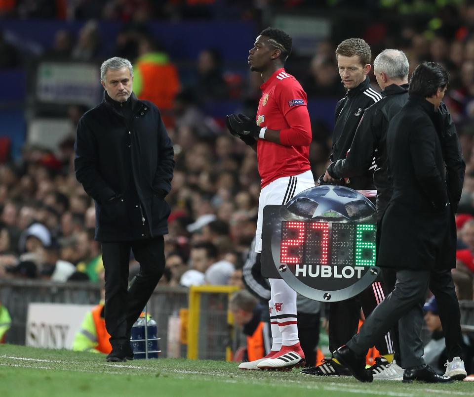  Pogba was again a sub in the second leg as Manchester United crashed out of the competition at home