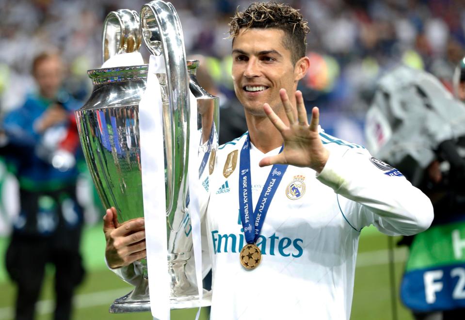  Ronaldo boasts five Champions League titles, four with Real Madrid and one with Manchester United