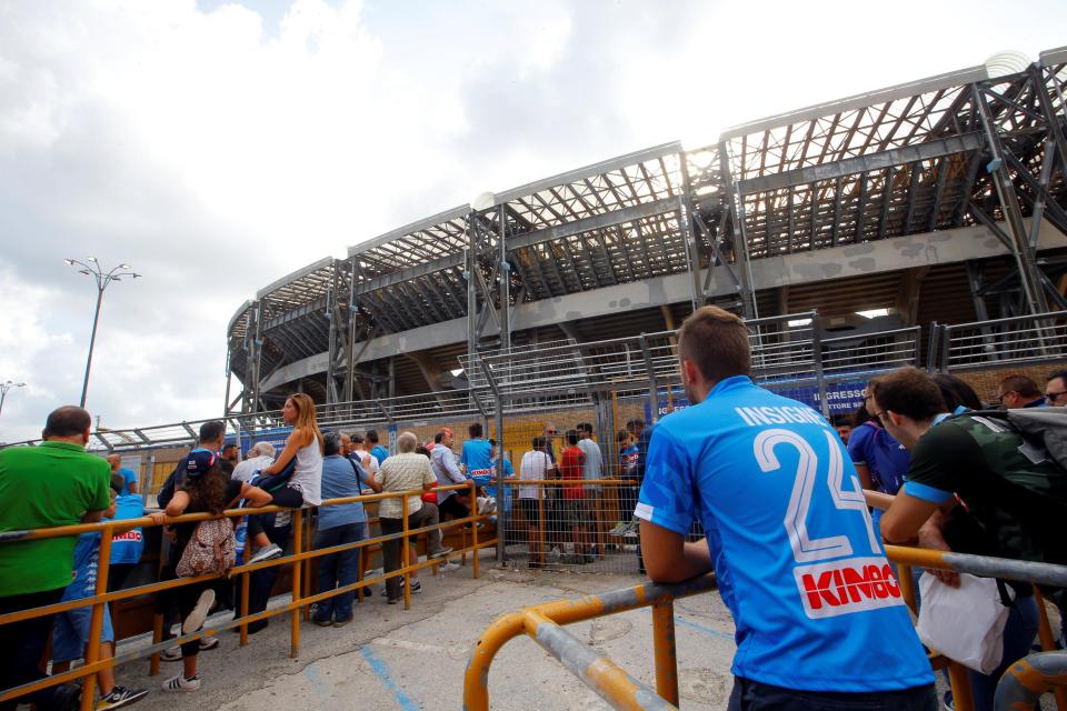  The Napoli president wants to move Champions League games away from the Stadio San Paolo to Bari