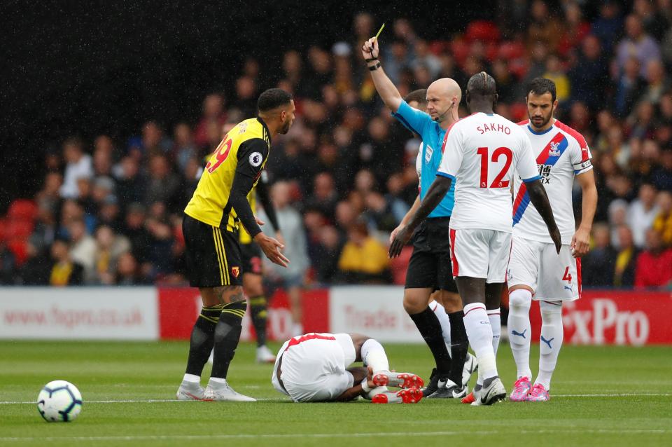  Capoue was guilty of a particularly nasty challenge on Zaha that could have seriously injured him