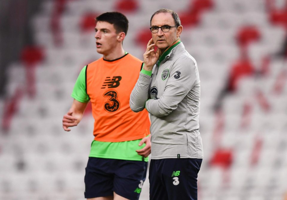  Rice, left, has made three appearances for Martin O'Neill's men